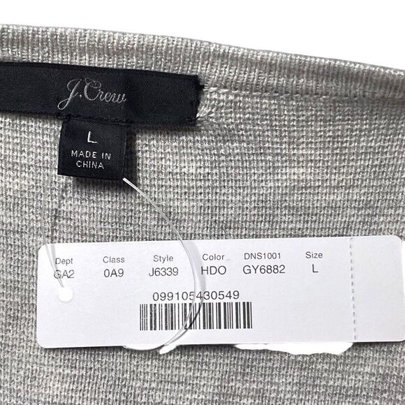 J.Crew Juliette Sweater-Blazer Size L Light Gray Merino Open Front NWT - Picture 5 of 14